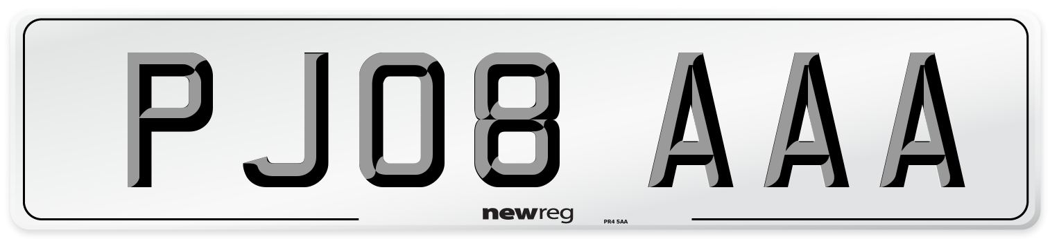 PJ08 AAA Number Plate from New Reg